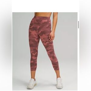 Womens lululemon Wunder train high rise leggings 23” heritage camo brier rose
